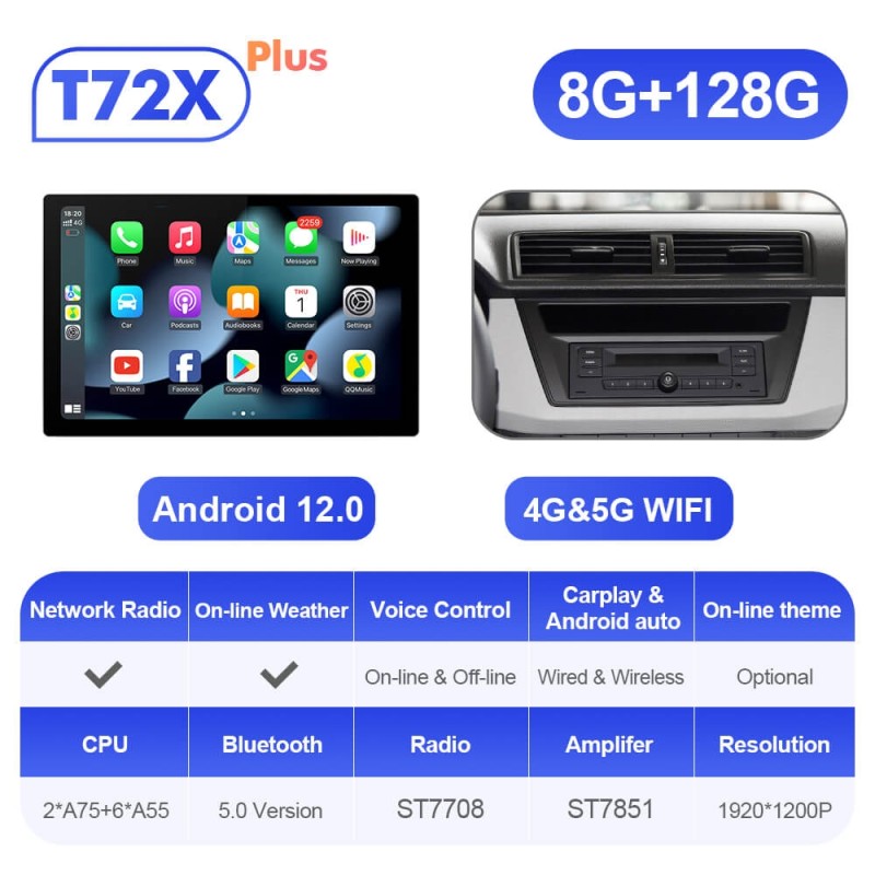 ISUDAR 2K 13.1 Inch 8 Core Android 12 Car Radio For Skoda Fabia 2015 2016 2017 2018 2019