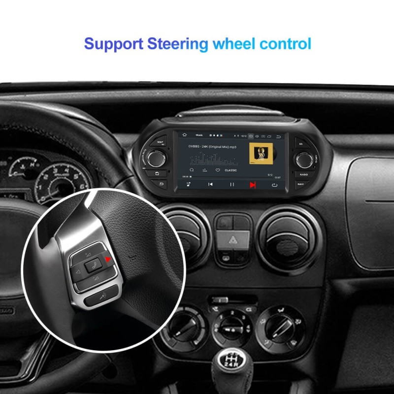 ISUDAR 1 Din Auto radio Android 10 Octa core For FIAT/Fiorino/Qubo/Citroen/Nemo/Peugeot/Bipper