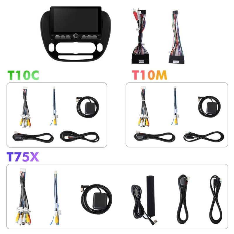 10 inch Android 14 New Design Angle Key 2.0 Touch Screen Car Radio Button Car Stereo For Kia Soul 2014-2019