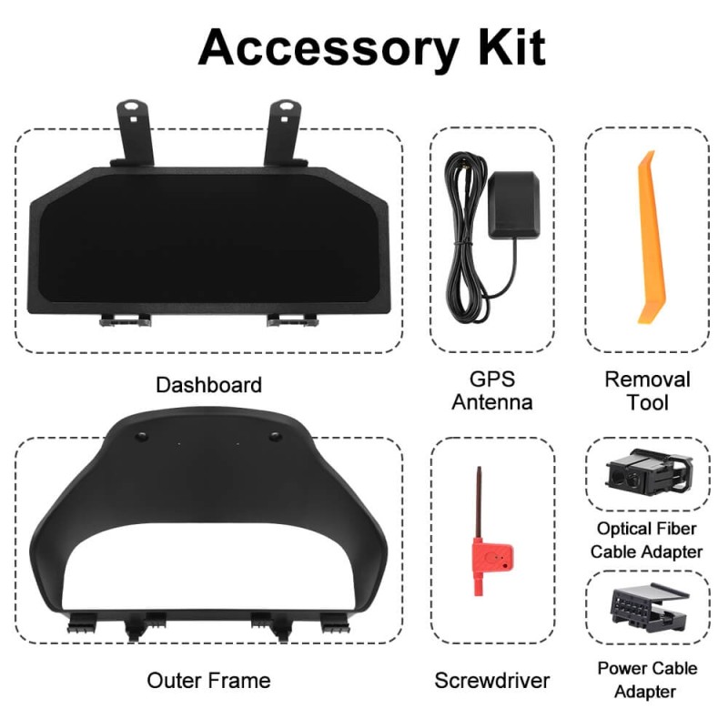 For BMW 3/4 Series F30/F31/F34/F35 Digital Carplay dashboard Instrumental Cluster Speedometer Screen