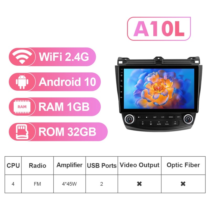 NEW! Android 10-Android 13 QLED Android Auto 10” Car Radio For Honda/Accord 7 2003-2007 With Carplay and Android Auto