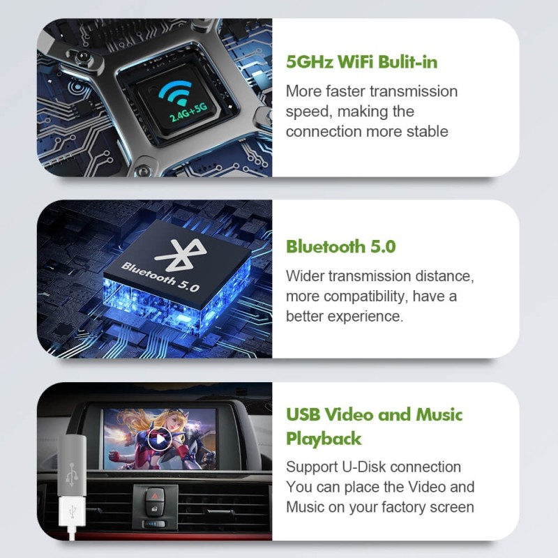 ISUDAR Apple Full Screen Carplay AA Modem for BMW CIC NBT EVO System