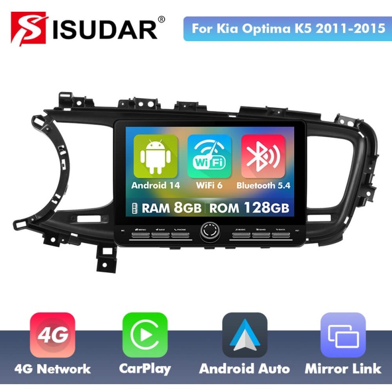 10 inch Android 14 New Design Angle Key 2.0 Touch Screen Car Radio Button Car Stereo For Kia Optima K5 2011-2015
