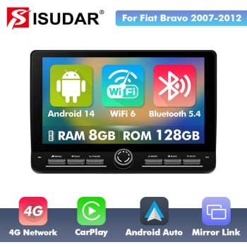 10 inch Android 14 New Design Angle Key 2.0 Touch Screen Car Radio Button Car Stereo For Fiat Bravo 2007-2012