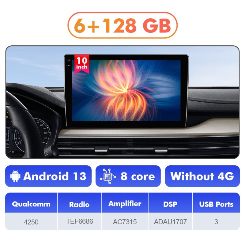 Q6 Qualcomm Android 13 For Universal screen 9" 10.1" multimedia car radio DSP ADAU