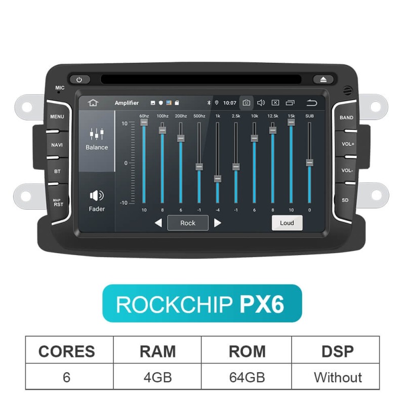 Isudar PX6 1 Din Android 11 Car Radio For Dacia/Duster/Renault/Xray 2/Logan