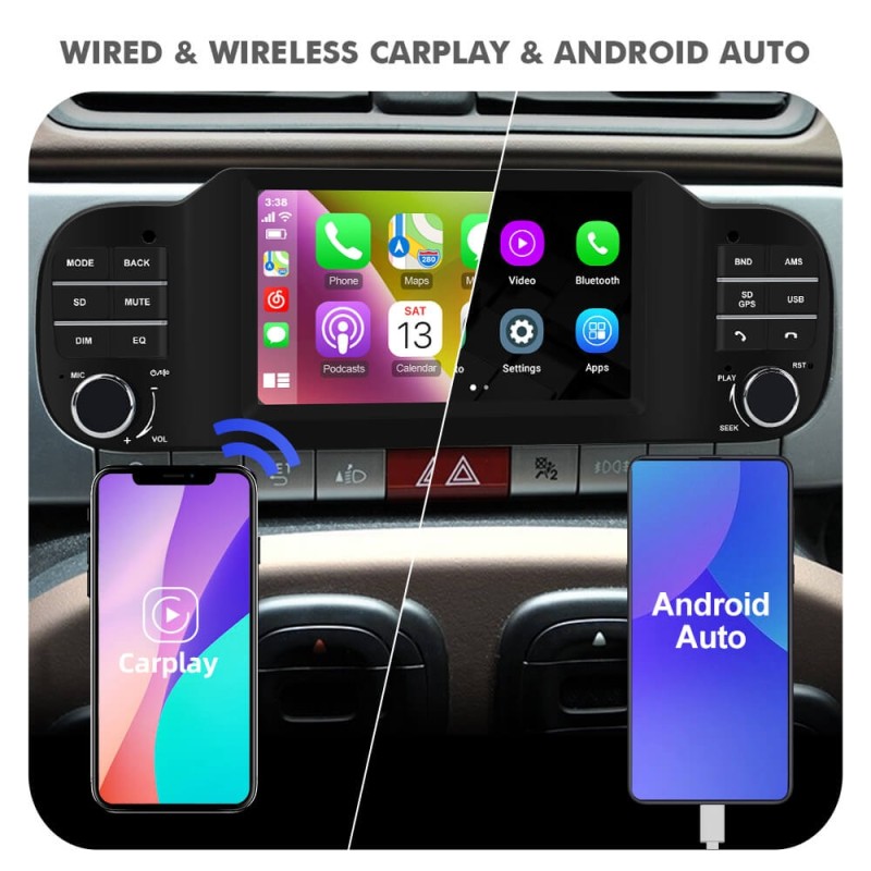 ISUDAR upgrade T72 Auto Car Radio For Fiat Panda Apple Wireless Carplay