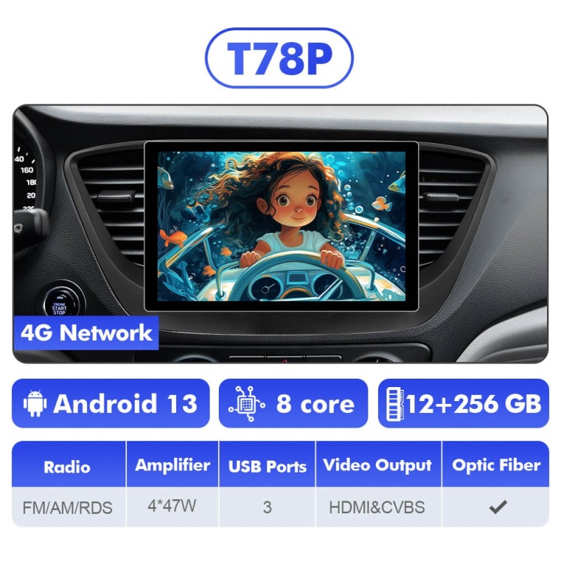 NEW! 11.5” Android 13 For Hyundai Solaris 2 2017-2020 Car Radio Carplay Wifi 6