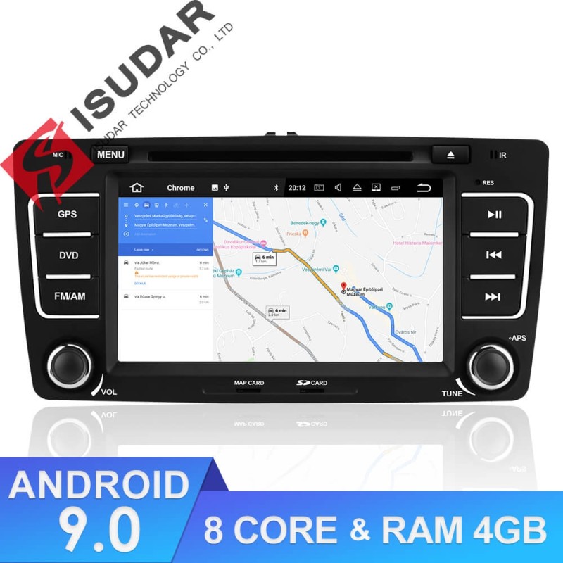 ISUDAR 2 Din Auto Radio Android 9 Octa core For SKODA/Yeti/Octavia 2009 2010 2012