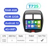 T72 Android 12 8 Core Carplay Car Radio For Mitsubishi ASX 1 2010 2011 - 2016 C4 Peugeot 4008