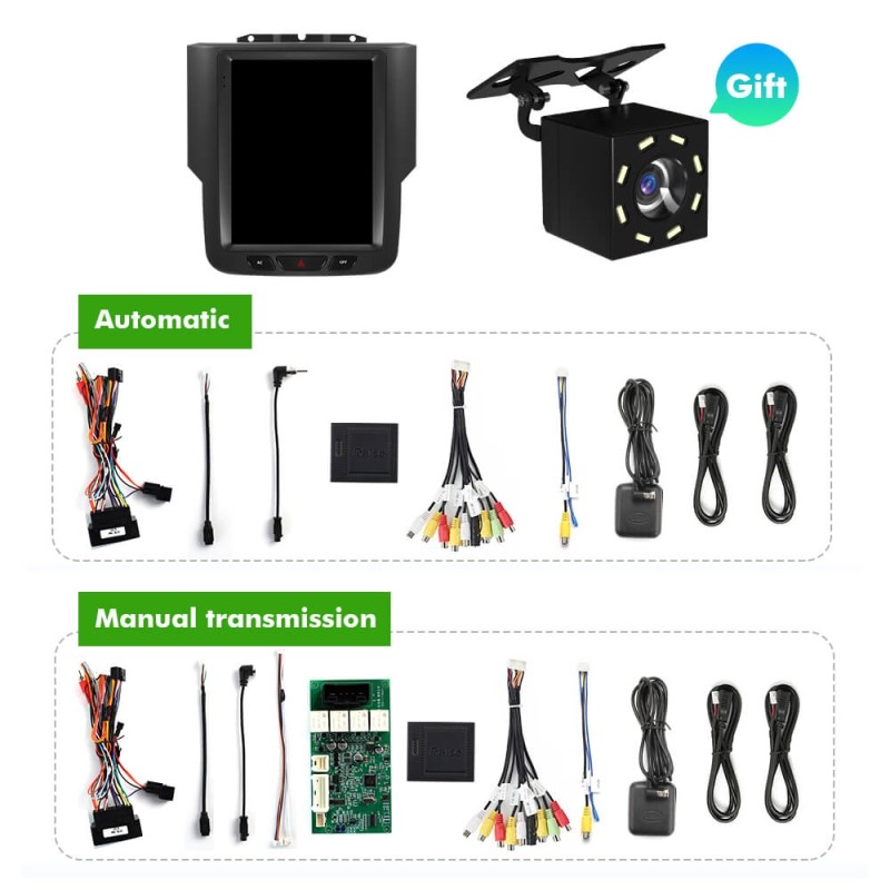 ISUDAR Android 12 Tesla Style Car Radio For Dodge Ram 1500 2500 3500 2013-2018 Auto Car Multimedia