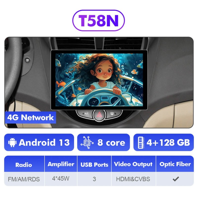 NEW! 11.5” Android 13 For Hyundai Solaris 1 Accent 2010-2016 Car Radio 2K HD Screen