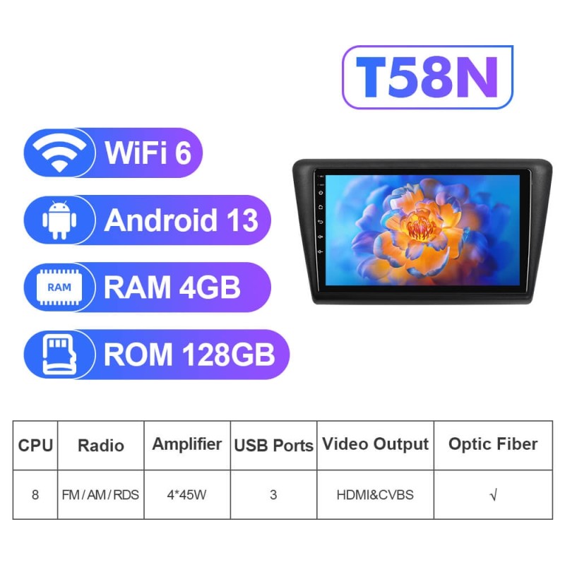 NEW! Android 13 For Volkswagen Skoda Rapid 2013-2019 2K Screen Android Auto 9” Car Radio