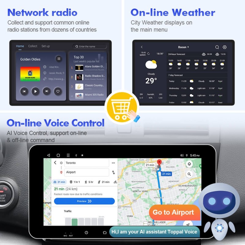 T72 10.33 Inch Apple Carplay Car Radio For Mazda 6 2 3 GH 2007-2012