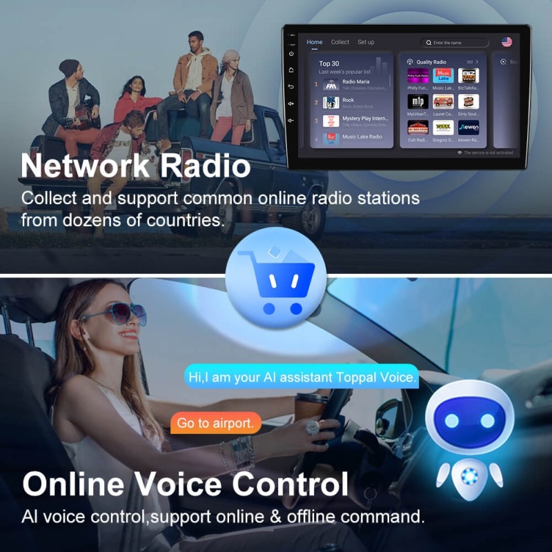 Upgrade from T72 - T75 series Android 14 UIS7865 Car Radio For Universal - No Frame Version