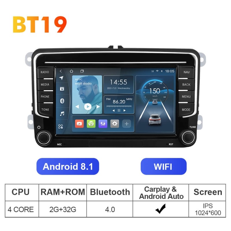 T72/T68/T19 NEW UPGRADE VW0702 7 inch 1024*600P Car Radio Multimedia For VW/Volkswagen/POLO/Golf/Skoda/Seat/Leon/PASSAT B6