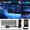 Car Interior Led Ambient Ambient Foot Light with USB Wireless Remote Music Control RGB Neno Light Atmosphere Decorative Lamps