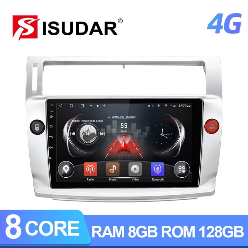 ISUDAR T72 QLED Android 10 Car Radio For Citroen C4 C-Triomphe C-Quatre 2004-2009