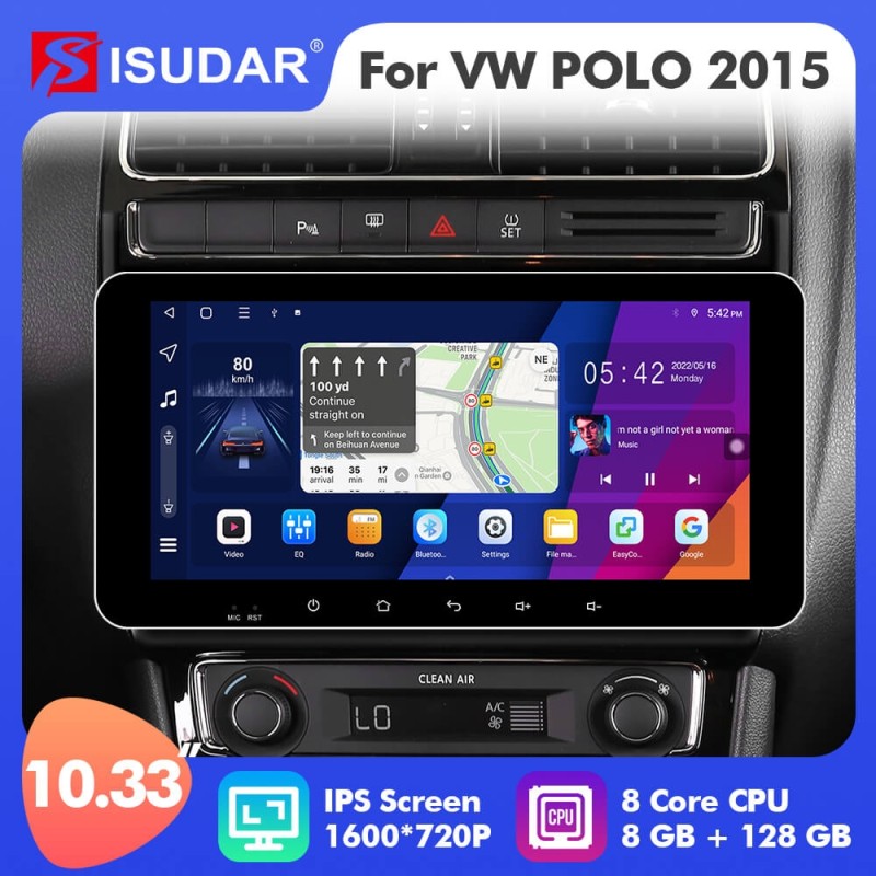 T72 10.33 Inch Carplay Car Radio For VW/Volkswagen/POLO Sedan 2009-2017