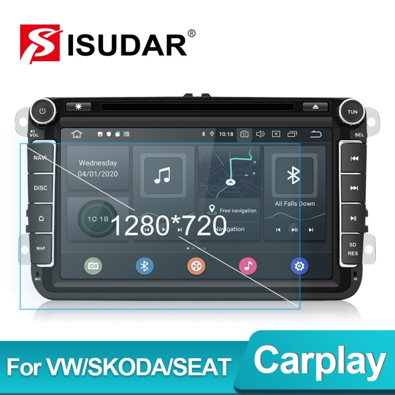 Clearance Sale！Isudar Qualcomm Voice control Android 12 Radio For VW/Golf/Tiguan/Skoda