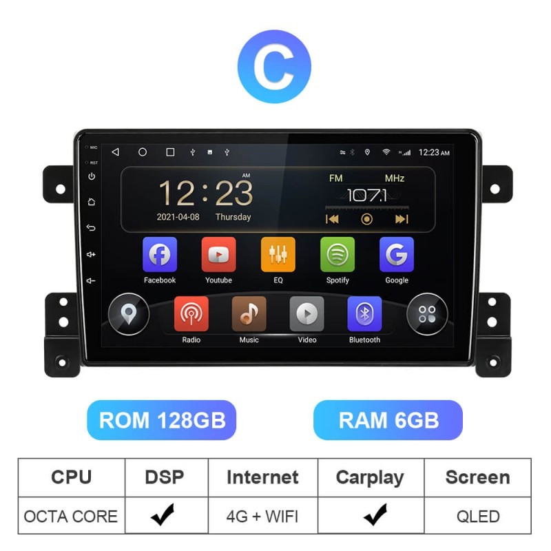 ISUDAR T72 QLED Android 10 Car Radio For Suzuki Grand Vitara 3 2005 2006-2015
