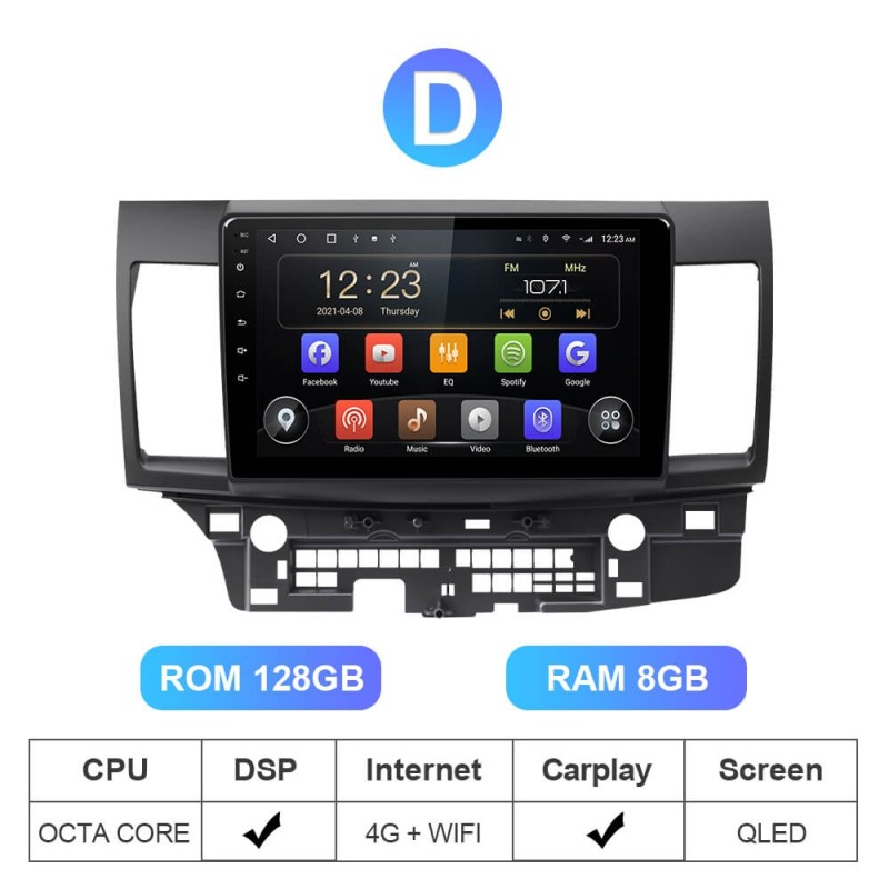 Car Radio Tape Recorder For Mitsubishi Lancer 2007 - 2013