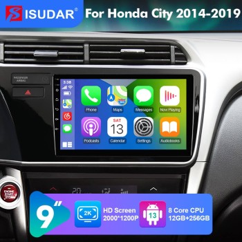 NEW! Android 10-Android 13 QLED Android Auto 9” Car Radio For Honda City 2014-2019