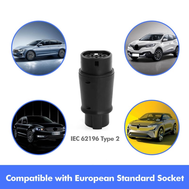 ISUDAR Electric Vehicle Charging Connector J1772 Type 1 to IEC 62196 Type 2 EV Car Adapter Type 1 to Tesla Model Y/S/3 Electric