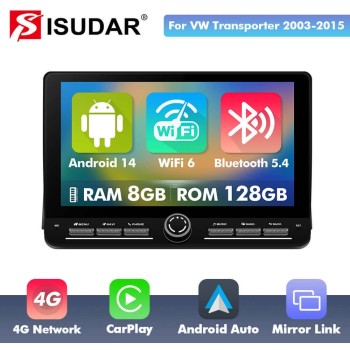 10 inch Android 14 New Design Angle Key 2.0 Touch Screen Car Radio Button Car Stereo For Volkswagen VW Transporter Multivan T5 Caravel