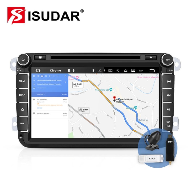 ISUDAR 2 Din HD 1280*720 Auto radio Android 10 Octa core For Skoda/Seat/Volkswagen/Passat