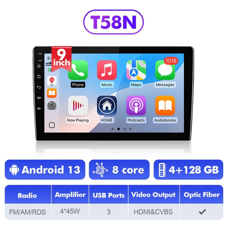 T72/T10s Android 13 universal Car Multimedia 9 inch 10 inch Player Radio Stereo Navigation