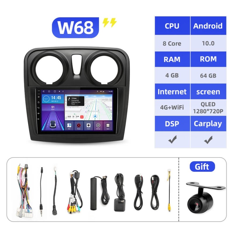 ISUDAR T72 Android 10 Car Radio For Renault Logan 2 2012 - 2019 Sandero 2 2014 - 2019