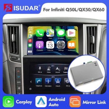 ISUDAR Carlinkit Wireless Carplay Android Auto Kit For Infiniti Q50L/QX50/QX60/Nissan/Patrol  Car Multimedia Play Box