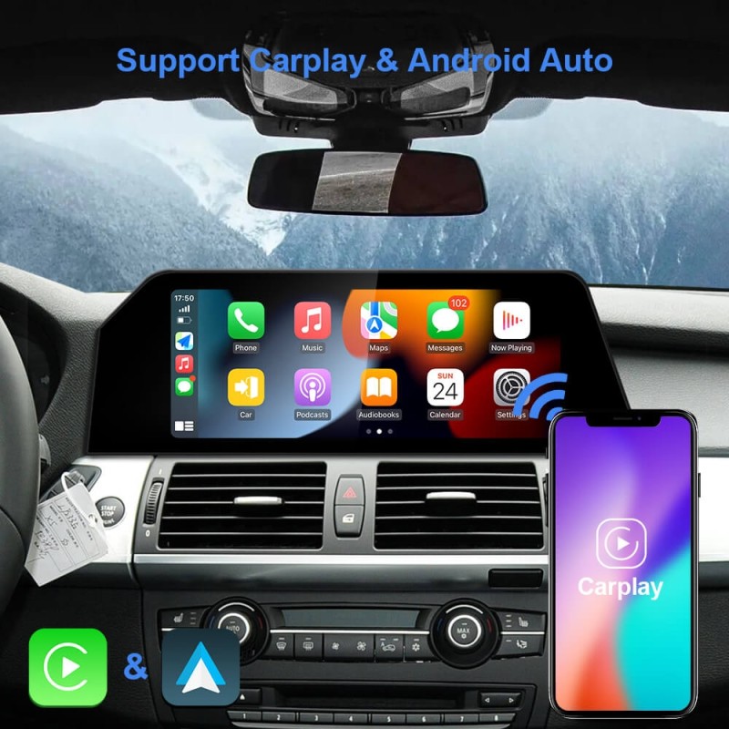 Android 11 Qualcomm Car Radio for BMW X5 E70 X6 E71 2007-2013 CCC CIC Bule Anti G-lare Screen 4G GPS Stereo Player Carplay WiFi