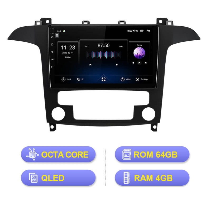 ISUDAR V72 Built in carplay QLED Android 10 Car Radio For Ford S-Max S Max 2006-2015