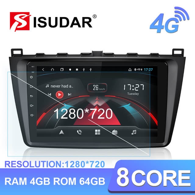 Isudar H53 4G Android 1 Din Auto Radio For MAZDA 2003-2012