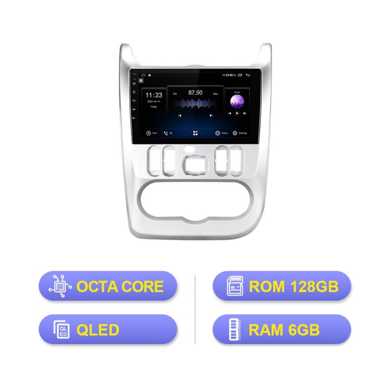 ISUDAR 4G Net QLED Car Radio For Renault Logan 1 Sandero Lada Lergus largus Dacia