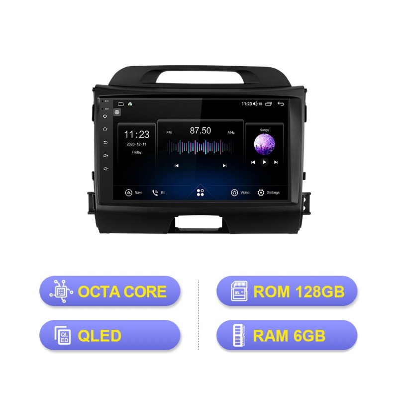 Isudar QLED RDS Car DVD player For KIA Sportage 2010 2011 2012 2013-2016