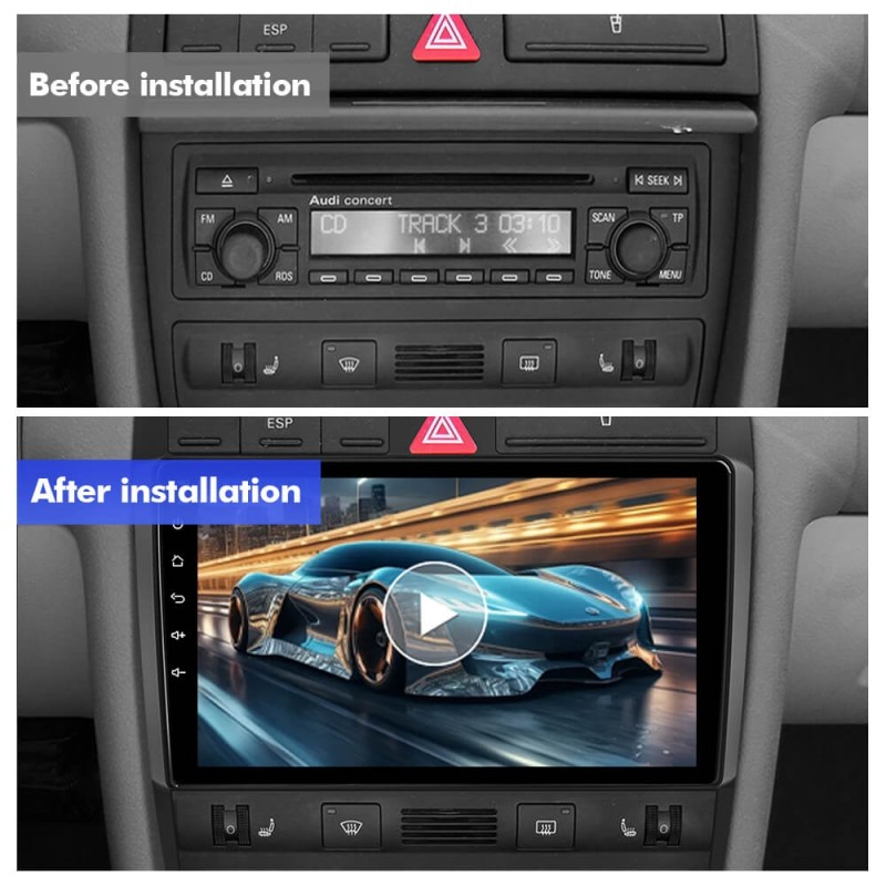 For Audi A6 C5 S6 RS6 1997-2004 T75 Upgrade from T72 Android 14 UIS7865 Car Radio