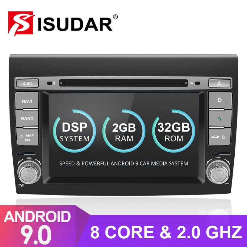 Isudar T8 2 Din Auto Radio Android 9 For Fiat/Bravo 2007 2008 2009 2010 2011