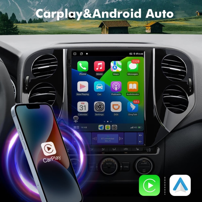 ISUDAR Android 12 Car Radio For VW Volkswagen Tiguan 2010-2016 with Tesla Style