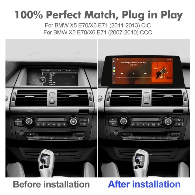 ISUDAR 10.33"Android 13 Car radio For BMW X5 E70/X6 E71 CIC CCC