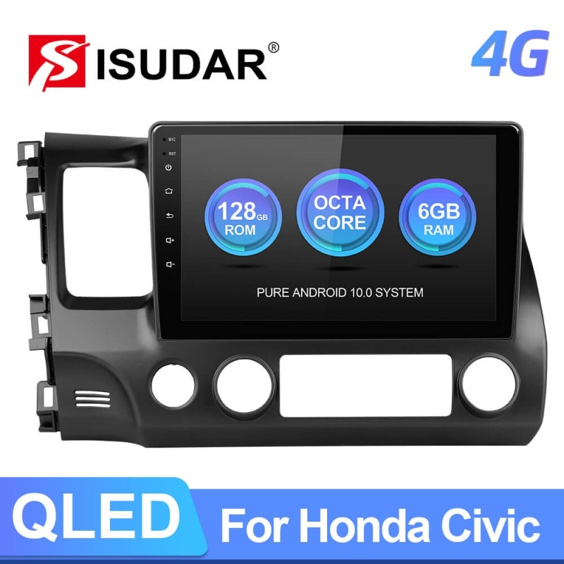 ISUDAR 4G Carplay QLED Car Radio For Civic/Honda 2006-2009 2012