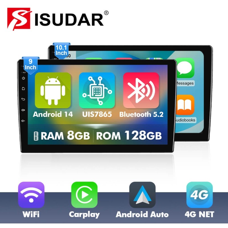 Upgrade from T72 - T75 series Android 14 UIS7865 Car Radio For Universal - No Frame Version