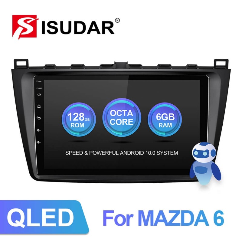 ISUDAR V72 QLED Android 10 Car Radio For Mazda 6 2 3 GH 2007-2012