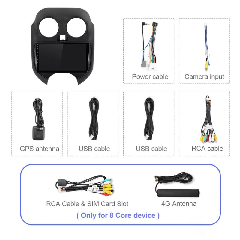 For Nissan Micra March 2010-2013 9inch QLED Android 12 Car Radio DVD Player Multimedia Navigation