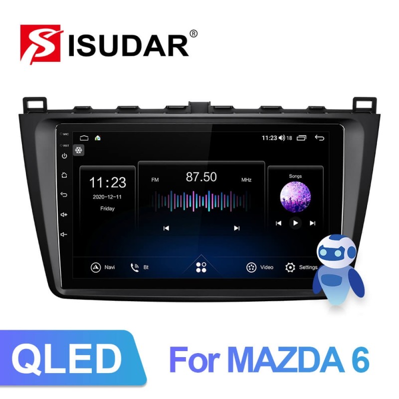 ISUDAR V72 QLED Android 10 Car Radio For Mazda 6 2 3 GH 2007-2012