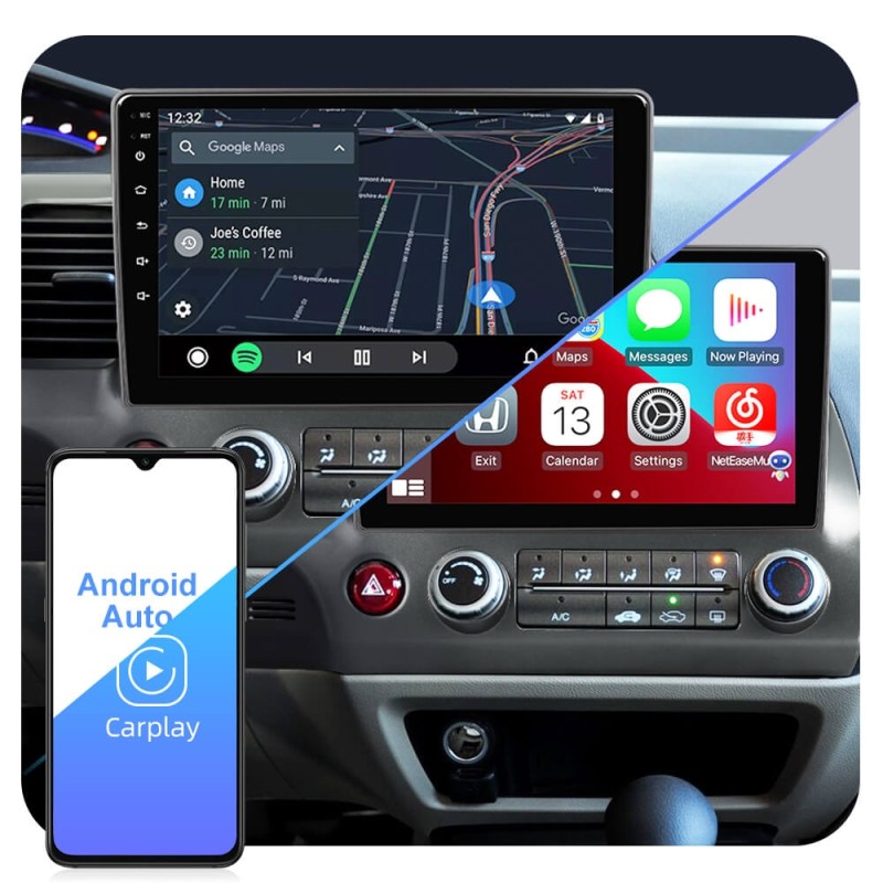 ISUDAR 4G Carplay QLED Car Radio For Civic/Honda 2006-2009 2012