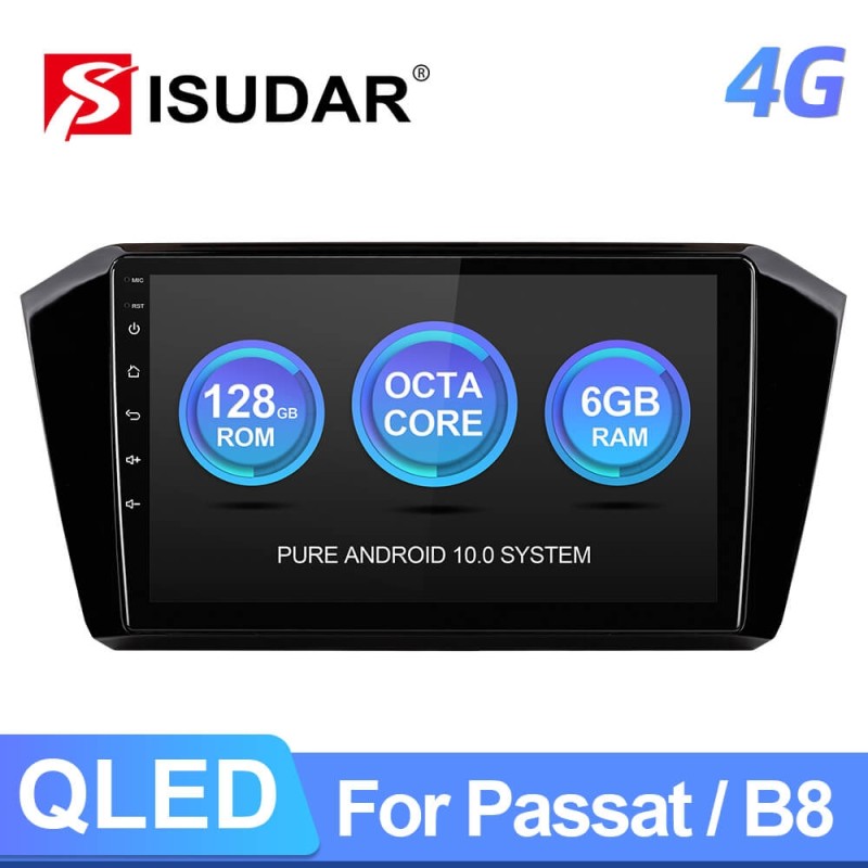 T72 QLED 4G Sim card Auto radio For VW/Volkswagen Passat B8 2015-