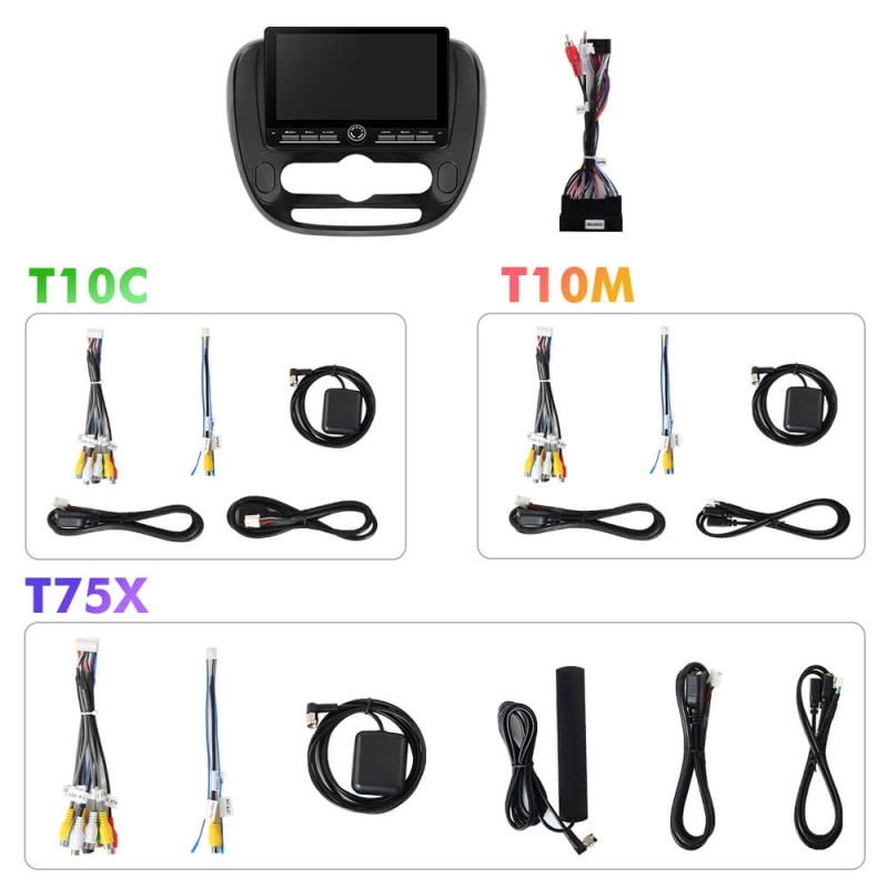 10 inch Android 14 New Design Angle Key 2.0 Touch Screen Car Radio Button Car Stereo For Kia Soul 2014-2019